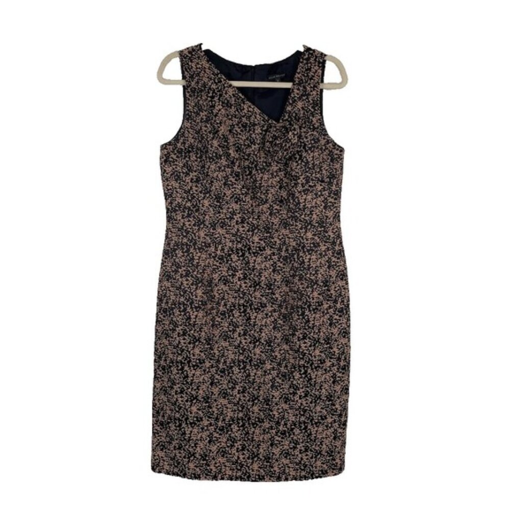 David Meister Womens Floral Jacquard Sheath Dress Size 12 Career Office Lined